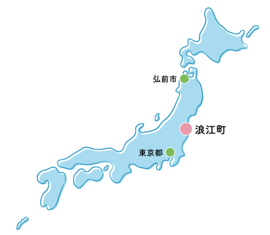 福島県における浪江町の位置